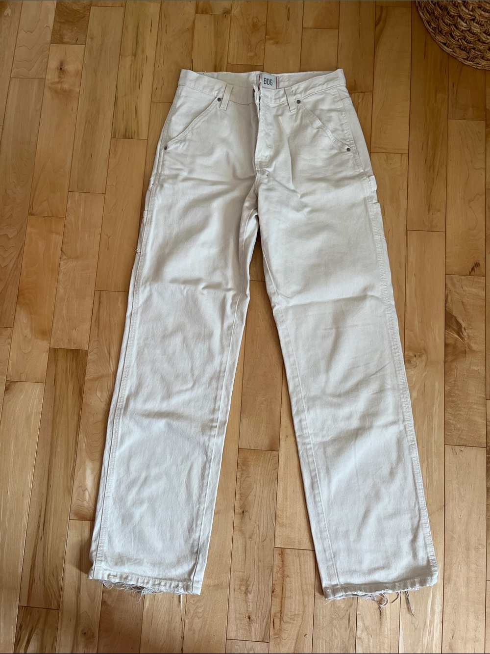 BDG Off-White Straight-Leg Painters Pants
